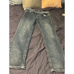 True Luck Mens Jeans 32x30 Medium Wash Straight Leg